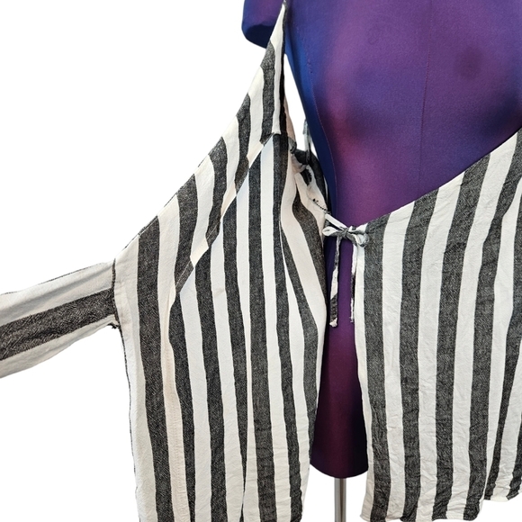Pull & Bear Striped Linen Wrap Sleeveless Top Size Large Women's - Picture 8 of 9